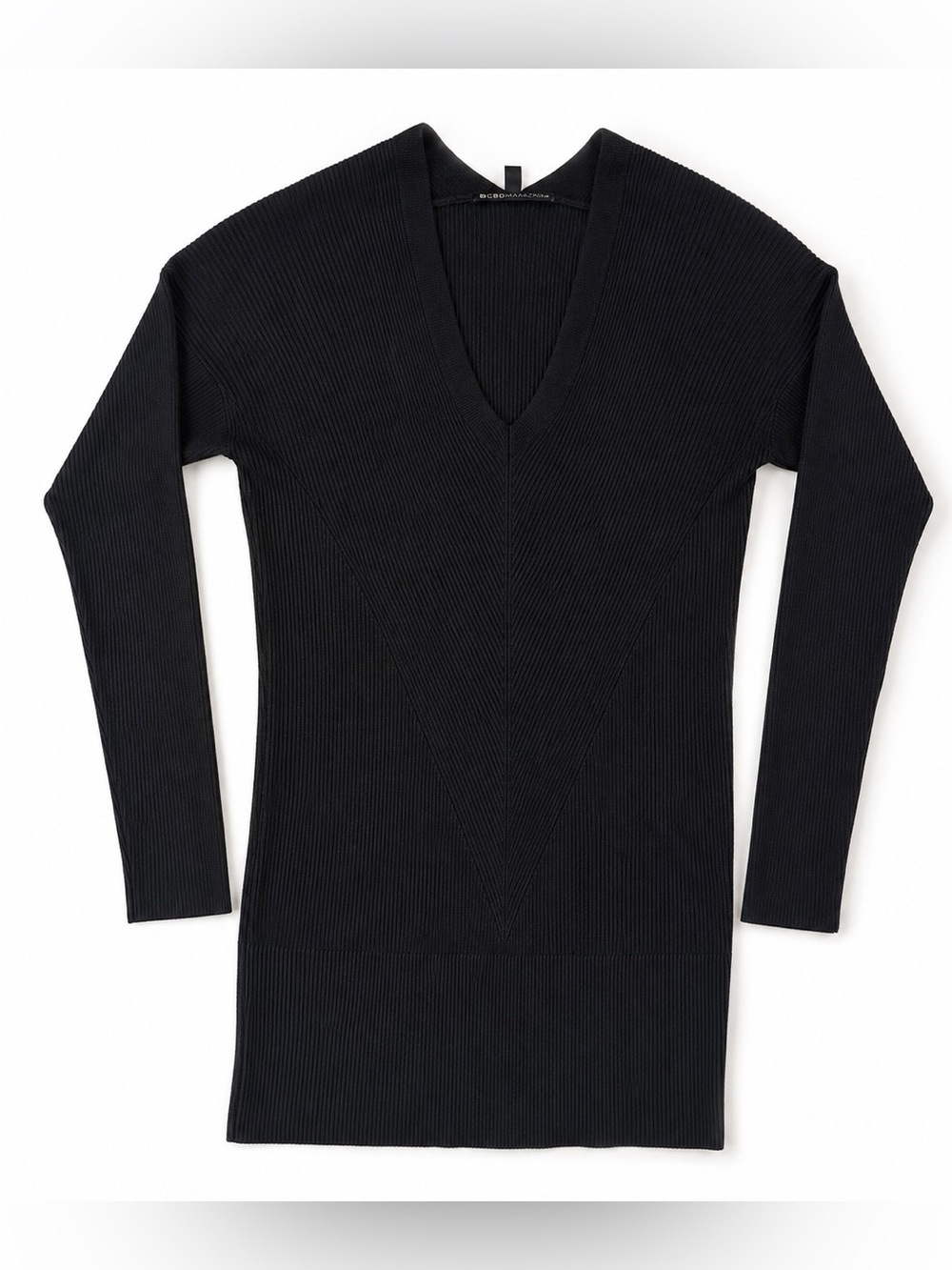 White House Black Market Black Cashmere Blend V-Neck Tunic Sweater Medium - Picture 3 of 6